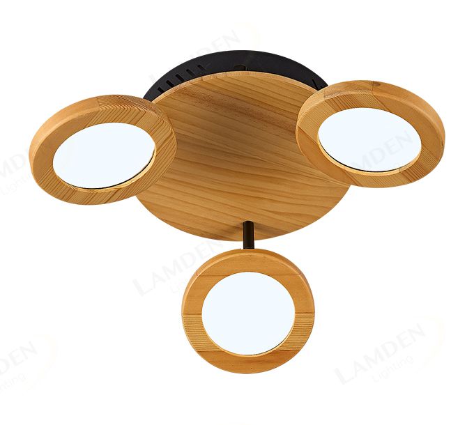 FSC Pine Wood Round Spotlights 3 Head