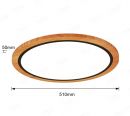 510mm Diameter Round FSC Wood Frame LED Ceiling Light 90002