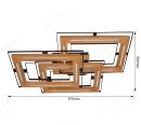 875x590mm FSC Pine Wood Triple Frame Indoor LED Ceiling Light 90065