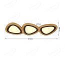 872x338mm Small Stone Three Head FSC Wood Decoration LED Ceiling Light 90020