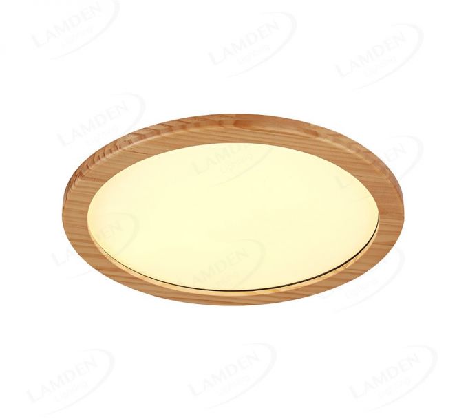 Round 380mm FSC Pine Wood Indoor LED Ceiling Light 90028