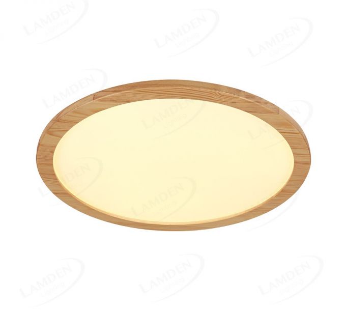 Round 480mm FSC Pine Wood Indoor LED Ceiling Light 90029