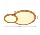 650x480mm Double Round FSC Pine Wood Indoor LED Ceiling Light 90034