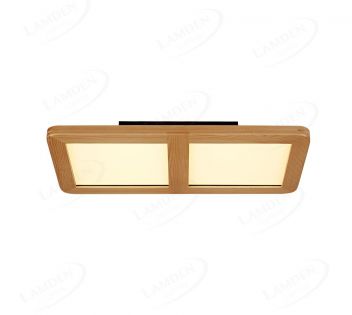 430x430mm  Square Circle pine wood led ceiling light