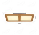 430x430mm Square Circle FSC Pine Wood Indoor LED Ceiling Light 90037