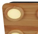 380x380mm FSC Pine Wood Indoor 4 head LED Ceiling Light 90047