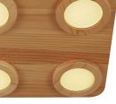 380x380mm FSC Pine Wood Indoor 4 head LED Ceiling Light 90047