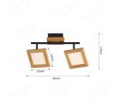 490x130mm FSC Wood Square Two Head Spotlights 90056