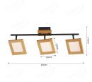 710x170mm FSC Wood Square Three Head Spotlights 90057