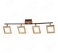 960x170mm FSC Wood Square Four Head Spotlights 90058