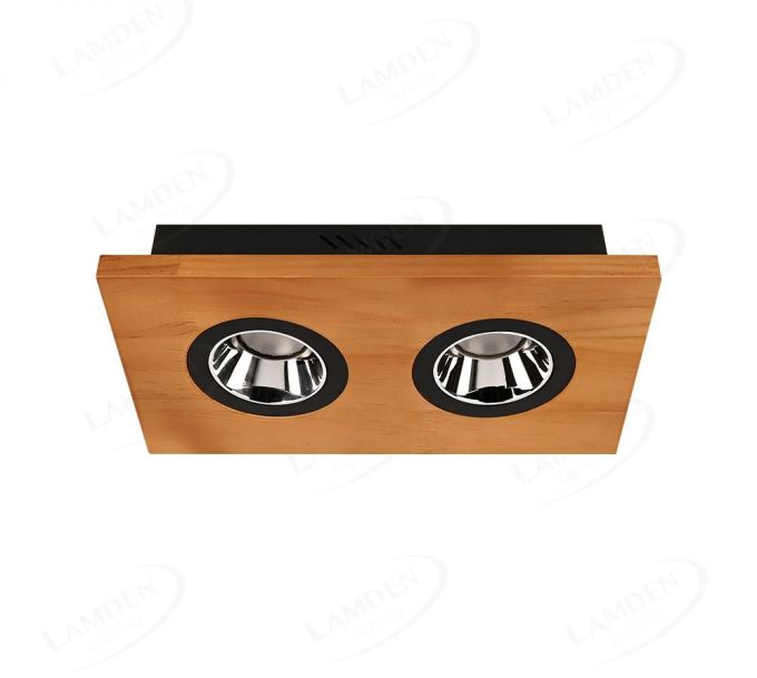 310x150mm FSC Wood Two Head LED Integrated Ceiling Light 90071