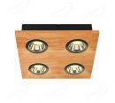 300x300mm FSC Wood Four Head LED Integrated Ceiling Light 90074