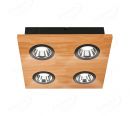 300x300mm FSC Wood Four Head LED Integrated Ceiling Light 90074