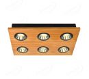 450x300mm FSC Wood Six Head LED Integrated Ceiling Light 90075