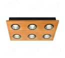 450x300mm FSC Wood Six Head LED Integrated Ceiling Light 90075