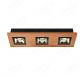 470x150mm FSC Wood Three Head Square LED Integrated Ceiling Light 90079