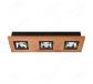 470x150mm FSC Wood Three Head Square LED Integrated Ceiling Light 90079