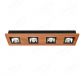 630x150mm FSC Wood Four Head Square LED Integrated Ceiling Light 90080