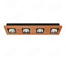 630x150mm FSC Wood Four Head Square LED Integrated Ceiling Light 90080