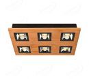 450x300mm FSC Wood Six Head Square LED Integrated Ceiling Light 90082