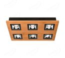 450x300mm FSC Wood Six Head Square LED Integrated Ceiling Light 90082