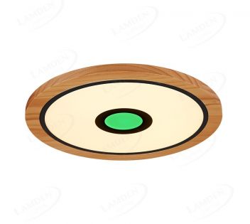 600mm Diameter RGB in Centre Round FSC Wood Frame LED Ceiling Light 90007