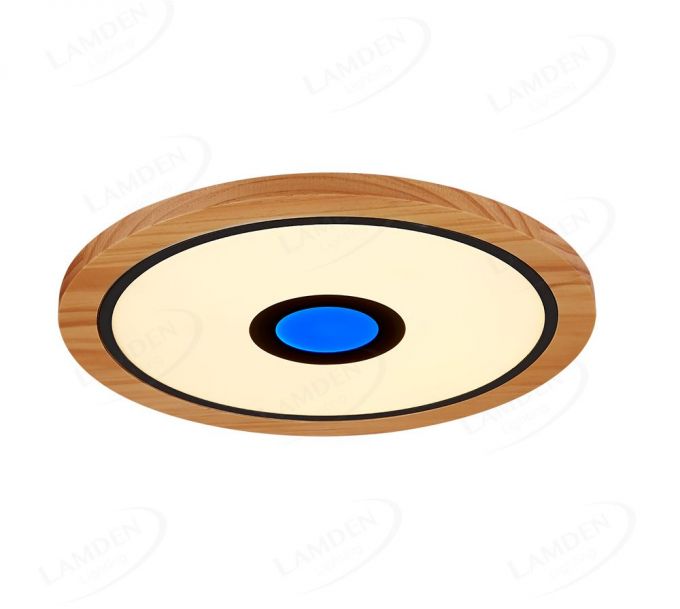 600mm Diameter RGB in Centre Round FSC Wood Frame LED Ceiling Light 90007