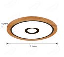 600mm Diameter RGB in Centre Round FSC Wood Frame LED Ceiling Light 90007