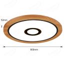 800mm Diameter RGB in Centre Round FSC Wood Frame LED Ceiling Light 90008