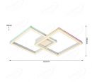 870x565mm Double Frame Main Light CCT+Beside Frame Rainbow RGB+Middle CCT Indoor LED Lamp 50005