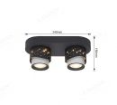 340x120mm Star Effect Black & White LED Spotlights 80009