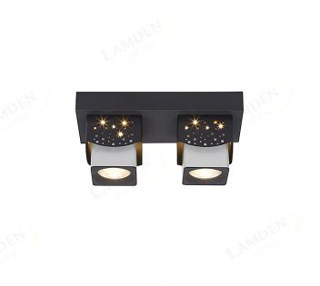 340x150mm Star Effect Black & White LED Square Spotlights 80014