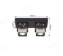 340x150mm Star Effect Black & White LED Square Spotlights 80014