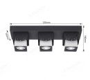 520x150mm Star Effect Black & White LED Square Spotlights 80015