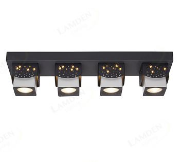 700x150mm Star Effect Black & White LED Square Spotlights 80016