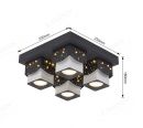 330x330mm Star Effect Black & White LED Square Spotlights 80017