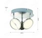 220x150mm Three Head Round LED Spotlight In Nickel Finished