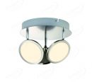 220x150mm Three Head Round LED Spotlight In Nickel Finished