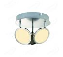 220x150mm Three Head Round LED Spotlight In Nickel Finished