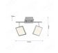 315x110mm Two Head Square LED Spotlight In Nickel Finished 80028