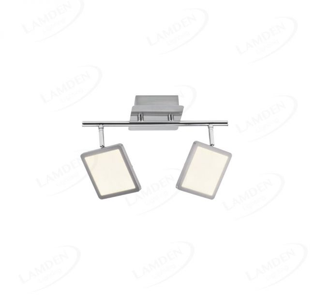 315x110mm Two Head Square LED Spotlight In Nickel Finished 80028