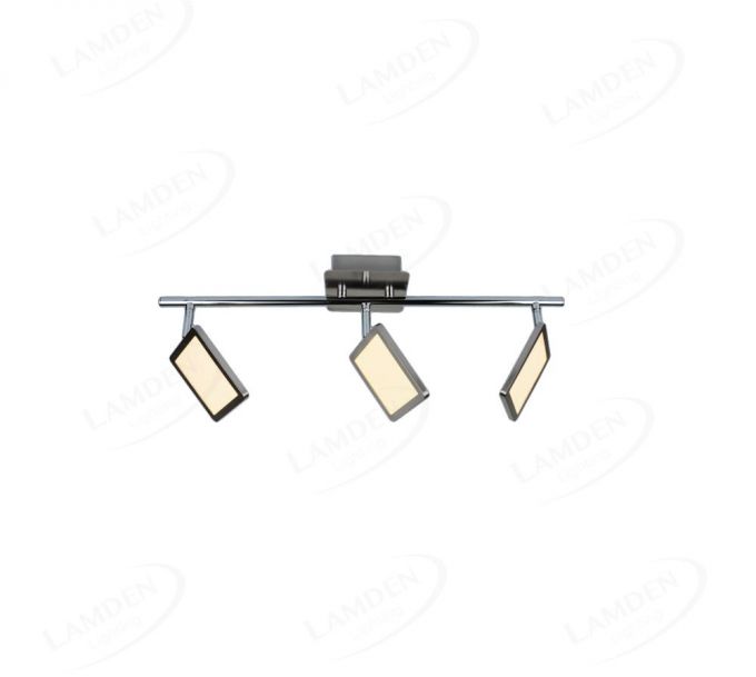 560x110mm Three Head Square LED Spotlight In Nickel Finished