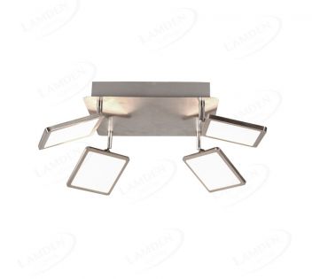 300x370mm Four Head Square LED Spotlight In Nickel Finished 