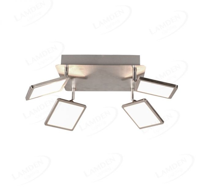 300x370mm Four Head Square LED Spotlight In Nickel Finished 80030