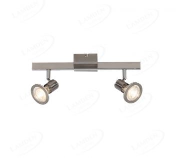 418x185mm Two Movable Head with Square Base Nickel Color LED Spotlights