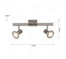 418x185mm Two Movable Head with Square Base Nickel Color LED Spotlights 80041