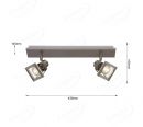 430x160mm Two Movable Head with Square Base Nickel Color LED Spotlights 80045