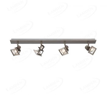 820x160mm Four Movable Head with Square Base Nickel Color LED Spotlights