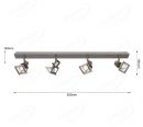 820x160mm Four Movable Head with Square Base Nickel Color LED Spotlights 80046