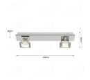 400x80mm Two Head ON OFF 3 Step Dimmable Nickel Surface LED Spotlights 80048